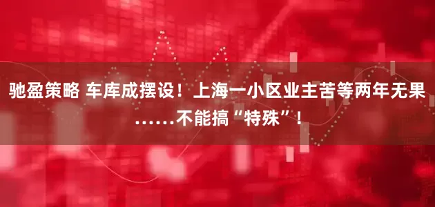 驰盈策略 车库成摆设！上海一小区业主苦等两年无果……不能搞“特殊”！
